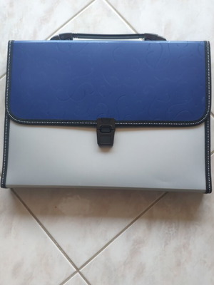 Blue A4 Document Filing Case with 13 Pockets, Like New