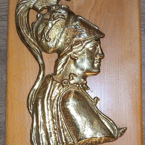 Bronze plaque with goddess Athena like new