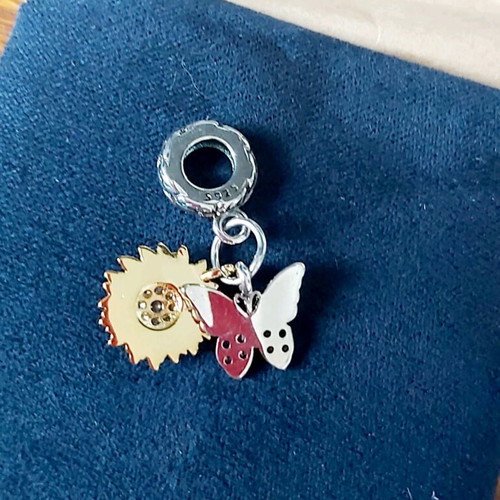 Silver 925 charm Spring new, colorful enamel and crystals