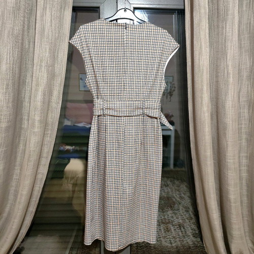 Sfera checked dress like new with belt, beige and brown