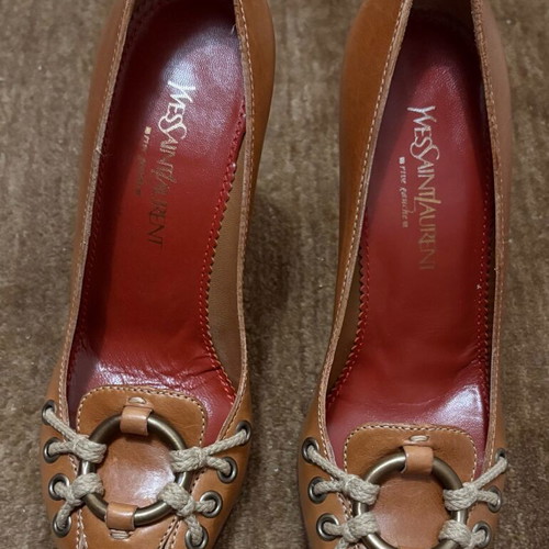 YSL Yves Saint Laurent Rive Gauche camel heels like new, size 36