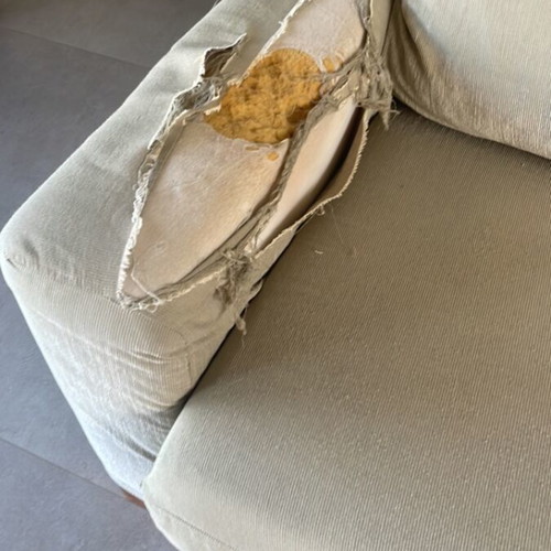 3-seater sofa used with wear on arms and cushions