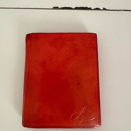 Leather wallet used, red