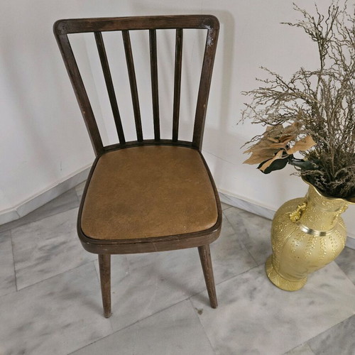 Vintage wooden mid-century chair used with upholstery