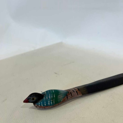Vintage wooden handmade letter opener shaped like a duck 18cm used