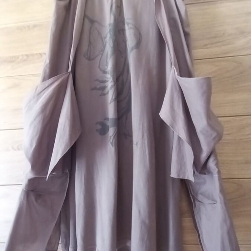 Helmi cotton dress with original design, XL, brown/khaki