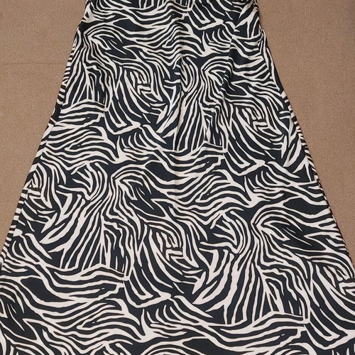 Zara satin midi skirt new with zebra print, size M