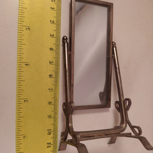 Miniature metal mirror for dollhouse 1/12 scale like new vintage