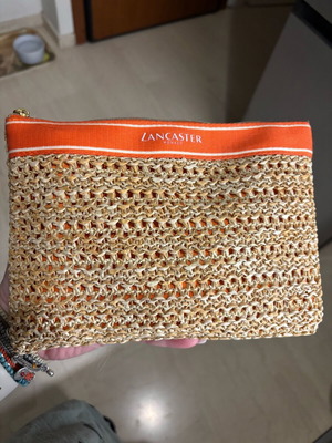 Lancaster straw toiletry bag new