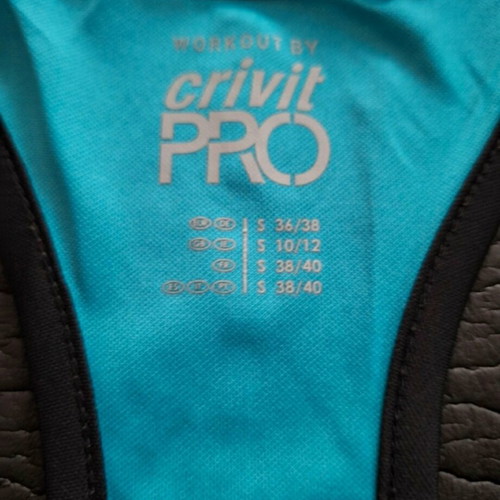 Crivit Sports Tank Top like new, black and blue, size S