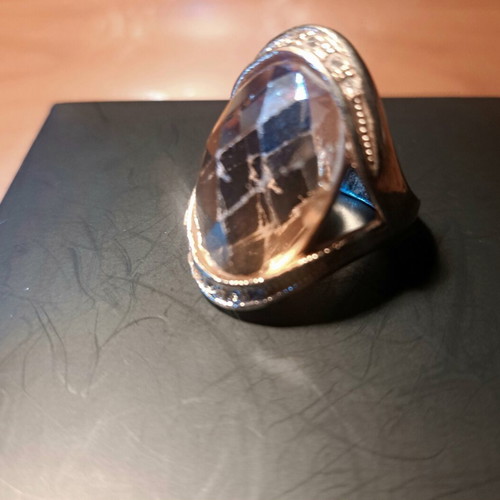 Vintage statement ring Premier Designs with large champagne crystal used