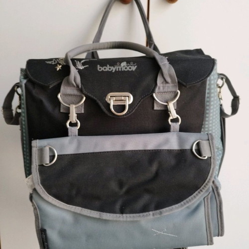 Babymoov changing bag used with insulated bottle holder