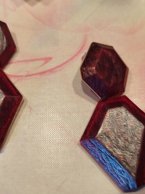Anna Raxevsky earrings new, brown and red