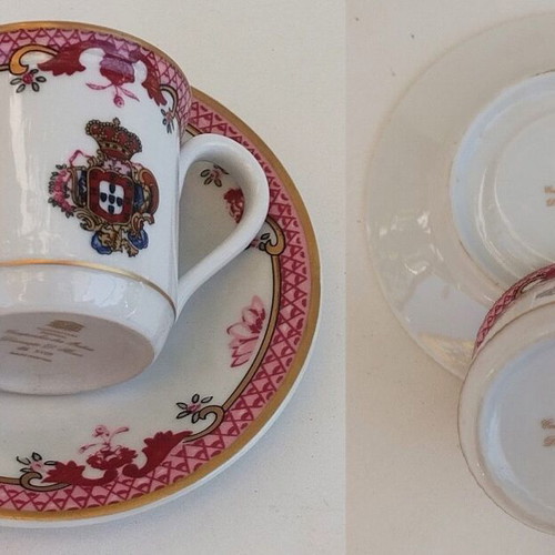 Porcelain coffee and tea cups set new, exclusive to Portuguese royal family
