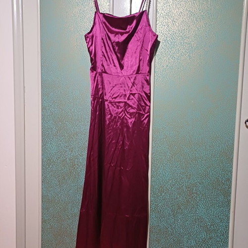 Maxi dress like new with pearl straps, pink