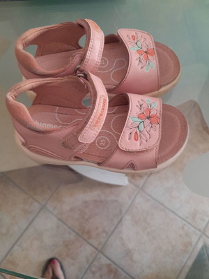 Biomecanics girls' summer sandals size 25 used, pink with patterns
