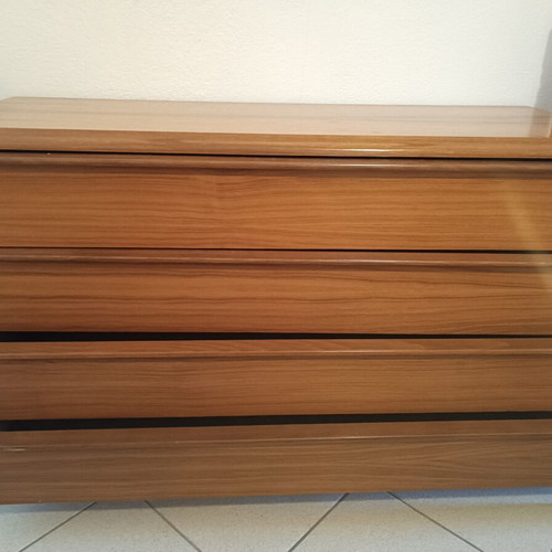 Furniture set like new including wardrobe, bed, table, drawers, sofa, and cabinet
