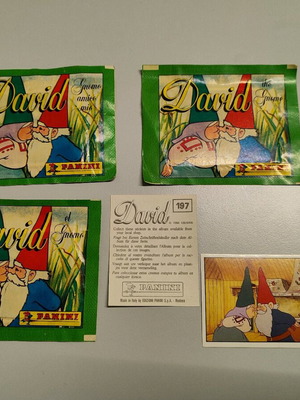 Panini David Gnome 1986 три стикер пакета като нови