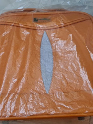 Travel toiletry bag orange new with mirror and strap