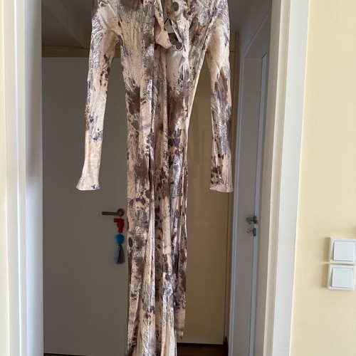 Zara dress with draped neckline and marble print new with tags