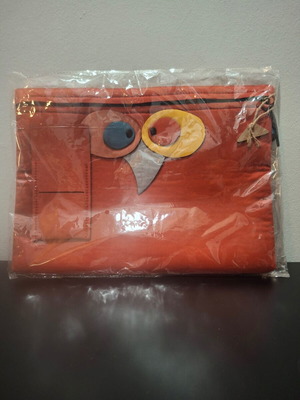 Large toiletry bag new, red and orange