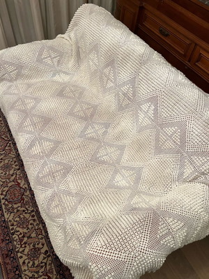Handmade knitted yarn blanket new 1.90x1.70