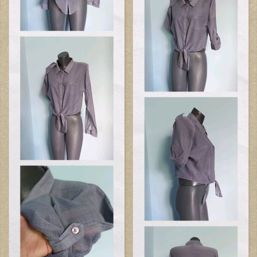 Cotton short shirt used, women's XL/2XL with mother-of-pearl buttons