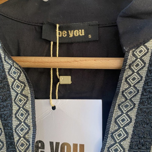 Be You Gold Black Cotton Dress new, sizes S and M