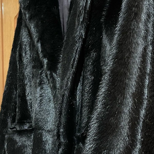 Zara black long faux fur coat new, size small