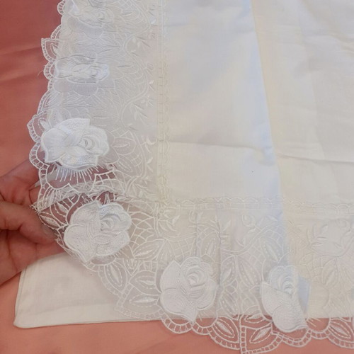 Palamaiki double bed sheets with lace, 100% cotton, new