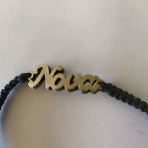 Bracelet for godmother with knitted and silver details