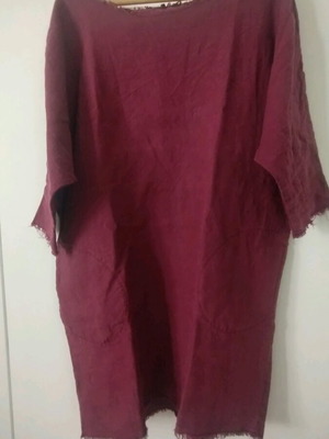 100% Linen Tunic Dress like new, purple, oversized with pockets