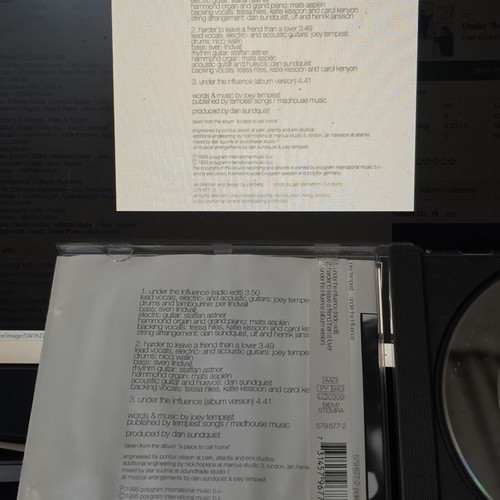 Joey Tempest Under the Influence CD single used, electronic