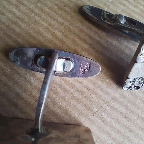 Vintage silver 925 cufflinks used with semi-precious stones
