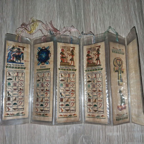 Egyptian Papyrus Bookmarks set of 10 new in original sleeve