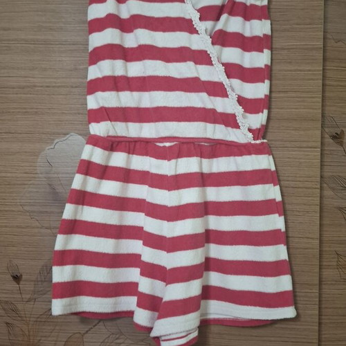 Lynne terry striped romper white and red like new