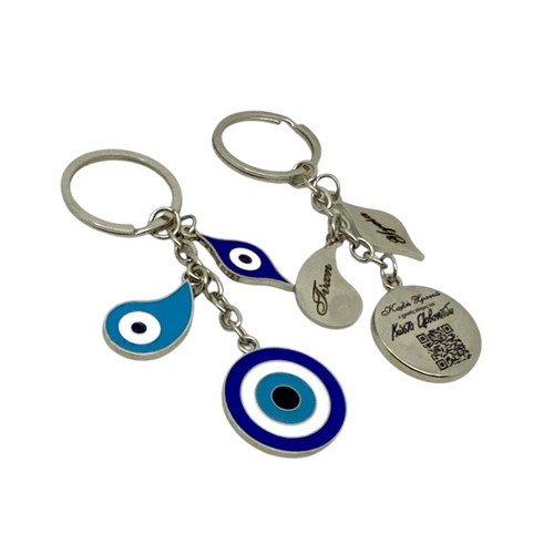 Year's Charm Steel Keychain with Enamel