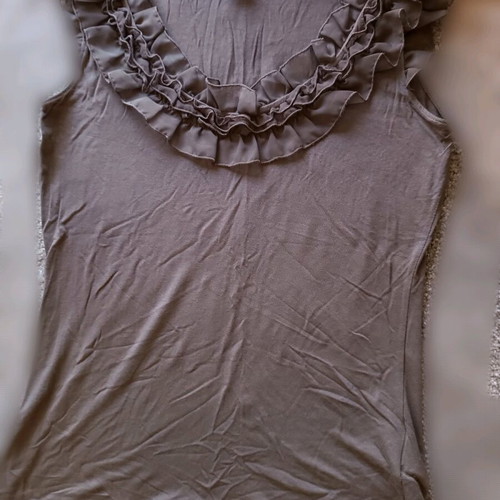H&M blouse used, size Small, brown smokey