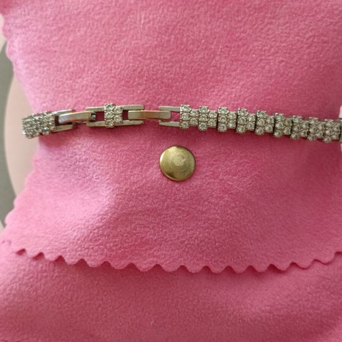 Riviera bracelet used with white stones, silver and white