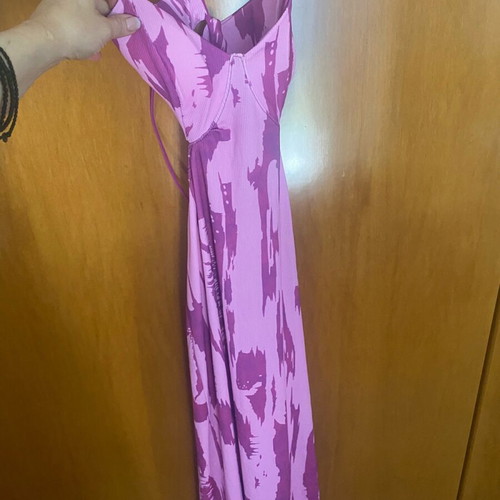 Printed dress one size cut out new with open back and chest cups