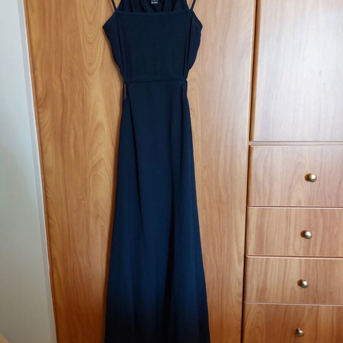 Dress small, new, dark blue, backless
