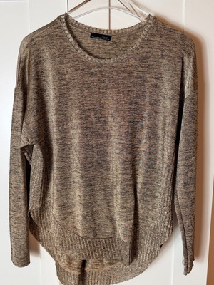 Zara long-sleeve blouse used, beige brown, women's large