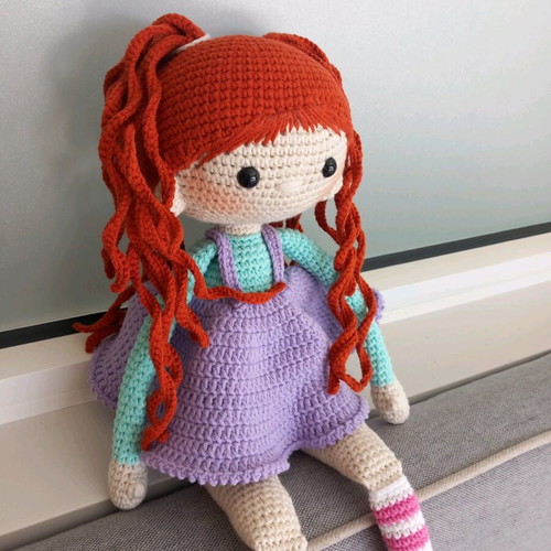 Amigurumi doll new, handmade cotton redhead