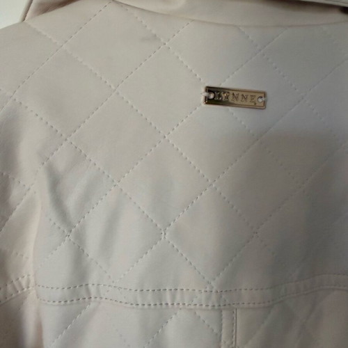 Lynne Quilted Faux Leather Jacket with Belt like new, white