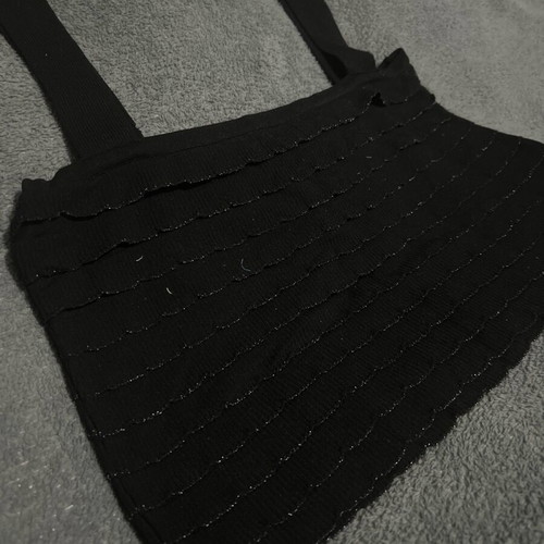 Zara crop top black like new with silver detail size M