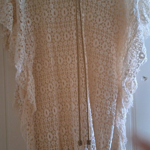Dress ecru with lace used and inner slip