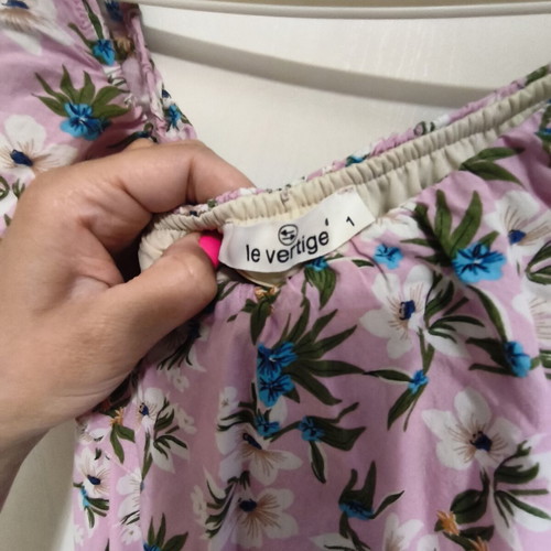 Summer floral dress like new, pink, with slit