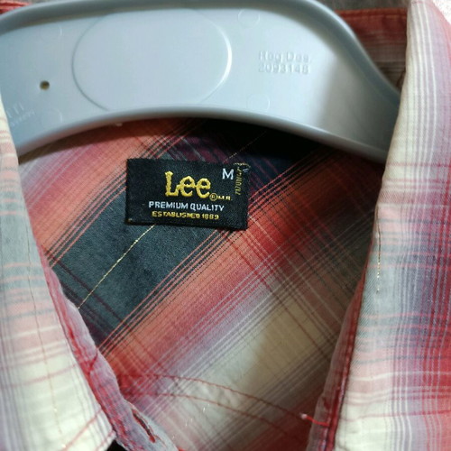 Lee plaid shirt Small like new, grey and coral tones