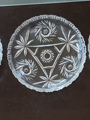 Cut Crystal vintage set of 3 coasters like new