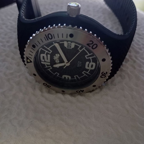 Oxette watch new, black and silver, water resistant